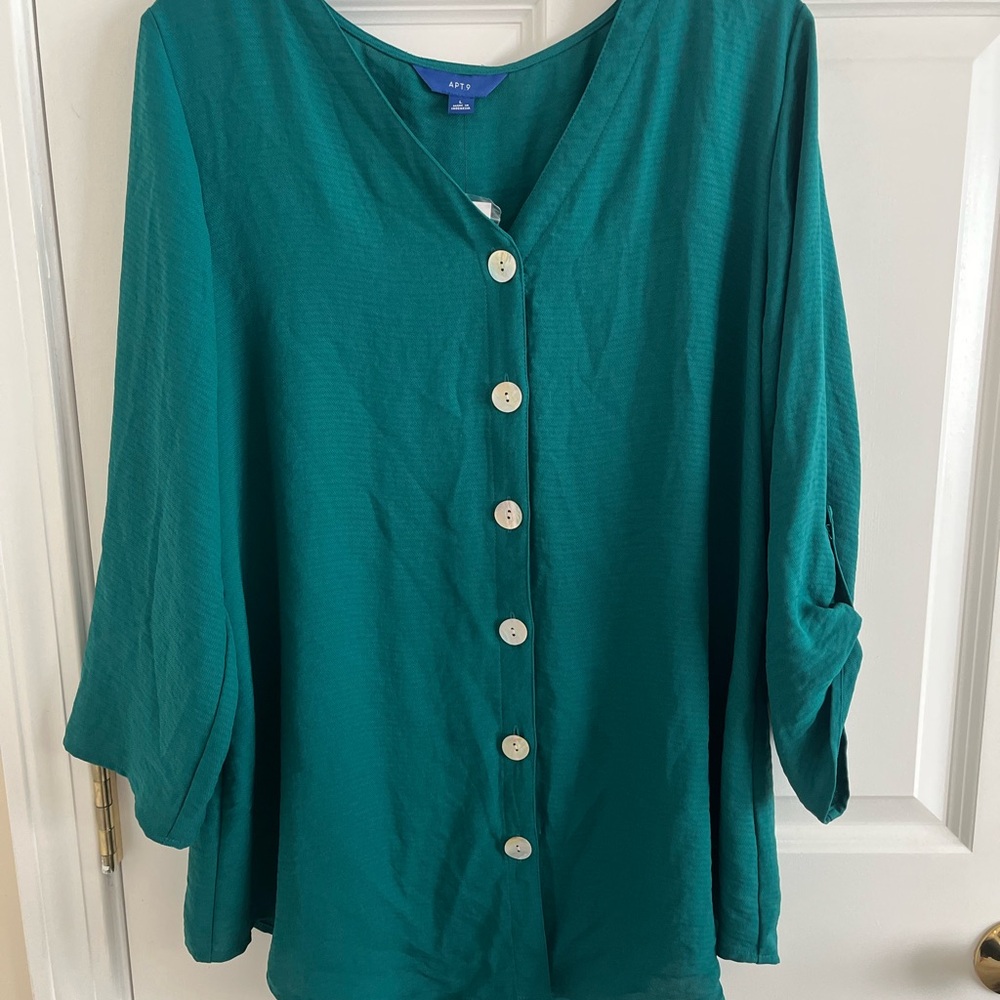 Apt. 9 Green Button-Down Shirt